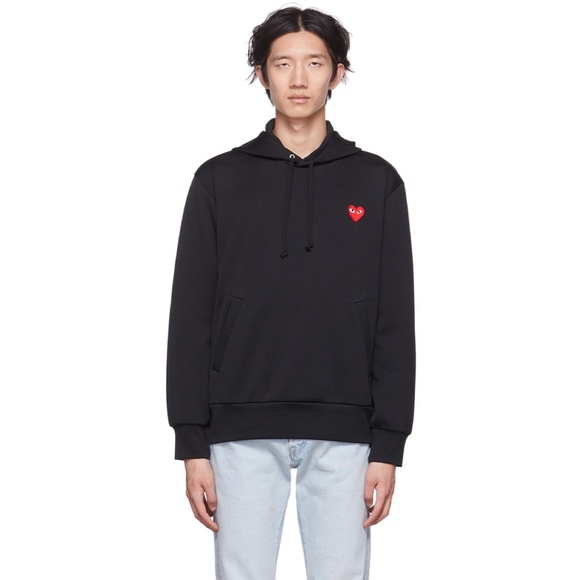 COMME DES GARÇONS PLAY Black Heart Hoodie L MSRP $255